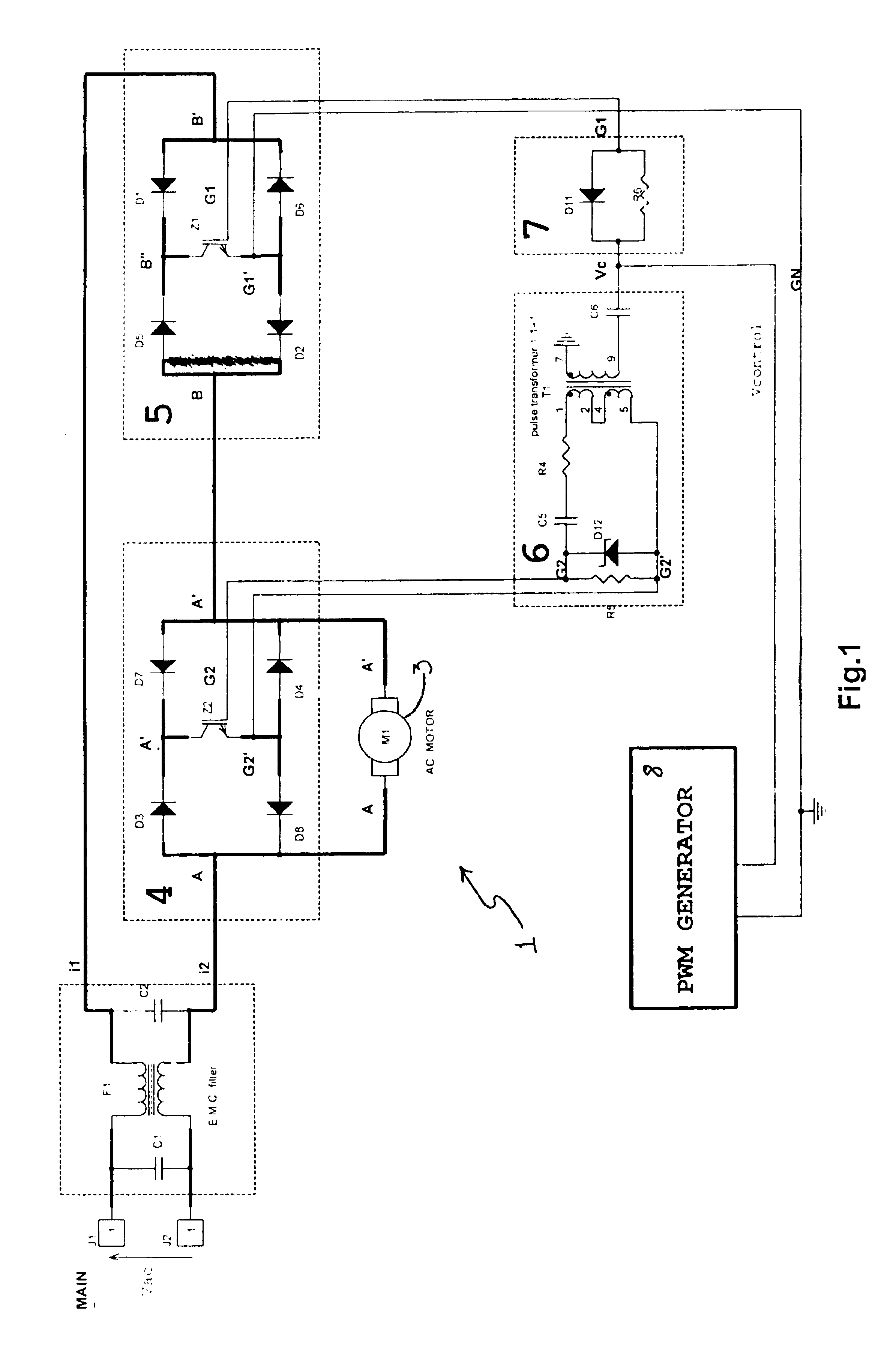 Circuit device for driving an AC electric load