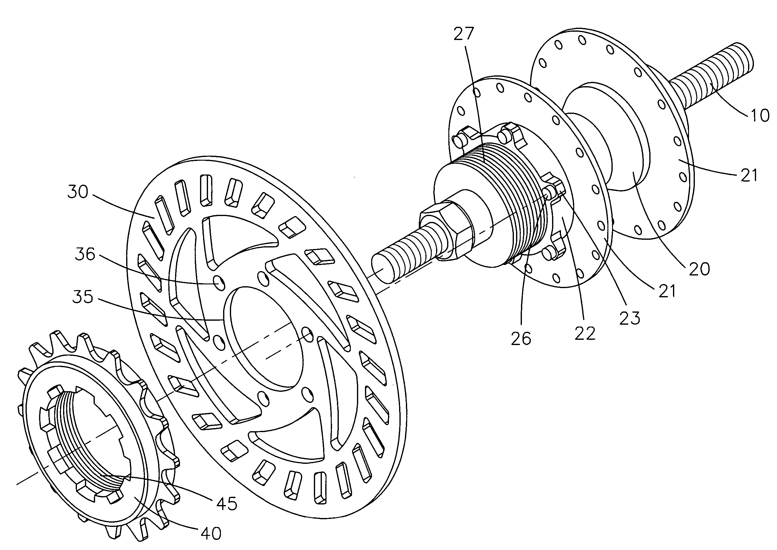 Hub assembly for disk brake of bicycle