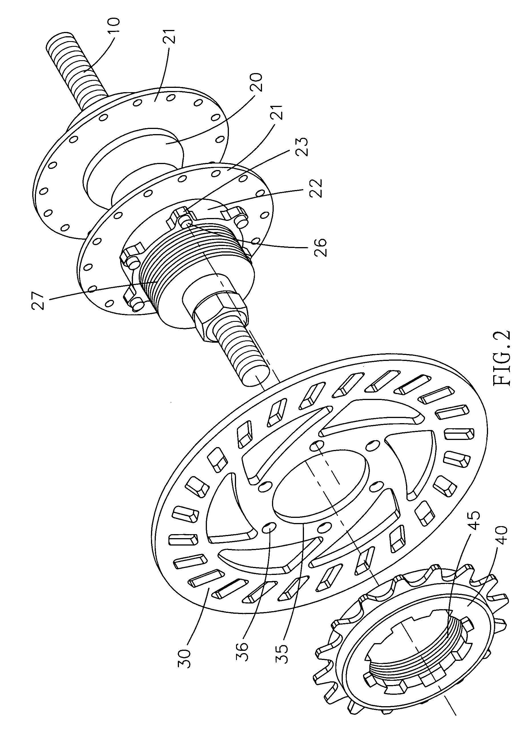 Hub assembly for disk brake of bicycle
