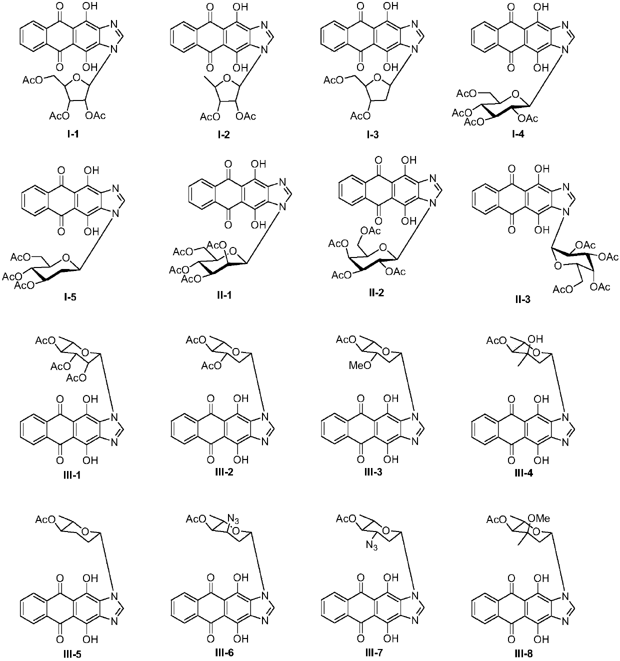 Anthraquinonoimidazole nucleoside analog and synthetic method and application thereof