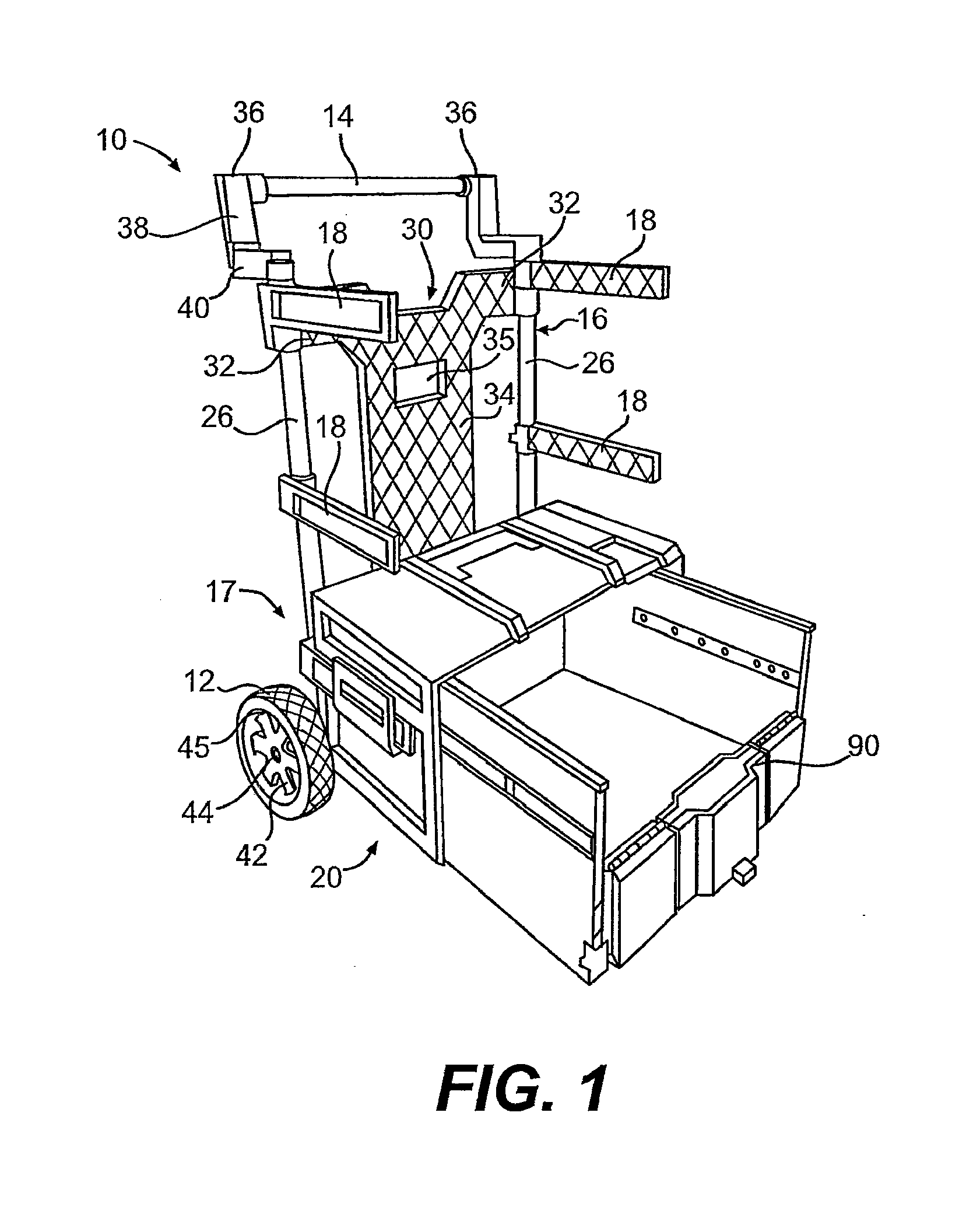 Rolling container assembly with adjustable storage units