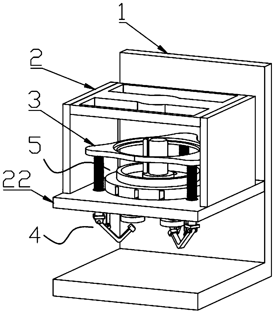 Flywheel fixing tool for semi-automatic pin assembly mechanism