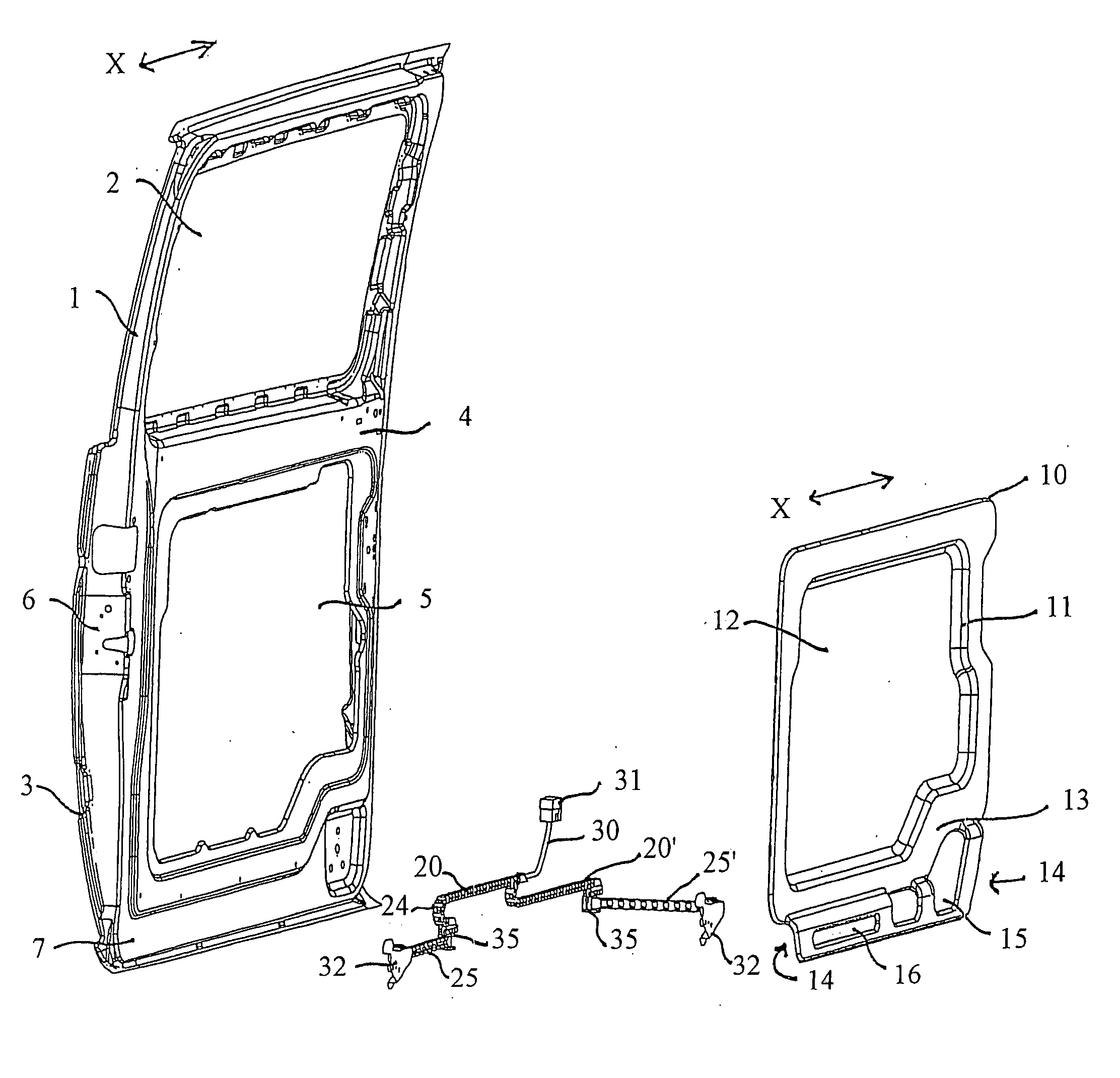 Sliding door for motor vehicles and method for the assembly thereof