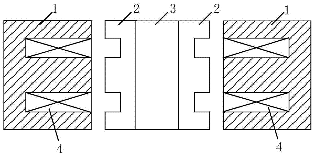 A rotor five-degree-of-freedom suspension structure realized by axial magnetic bearing