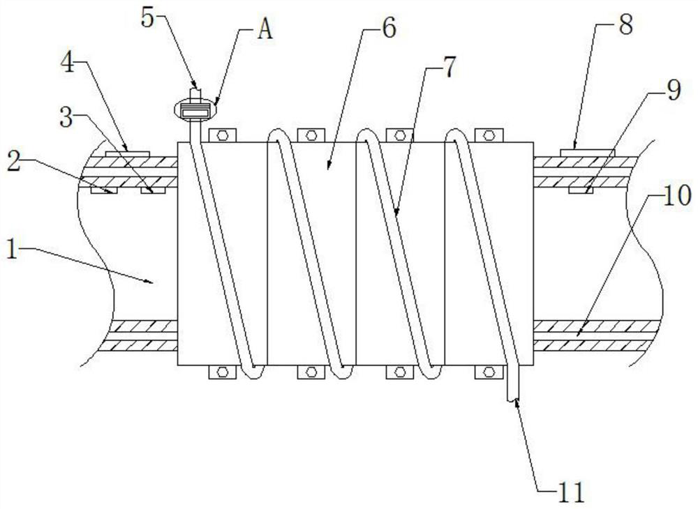 Cylindrical heat conduction device with detection function