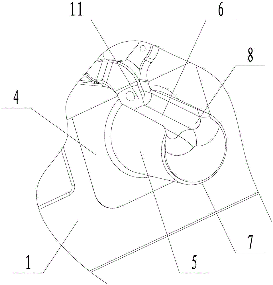 Diversion nozzle material pull structure