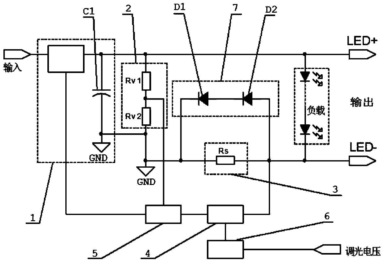 Dimmable LED constant current source driving circuit