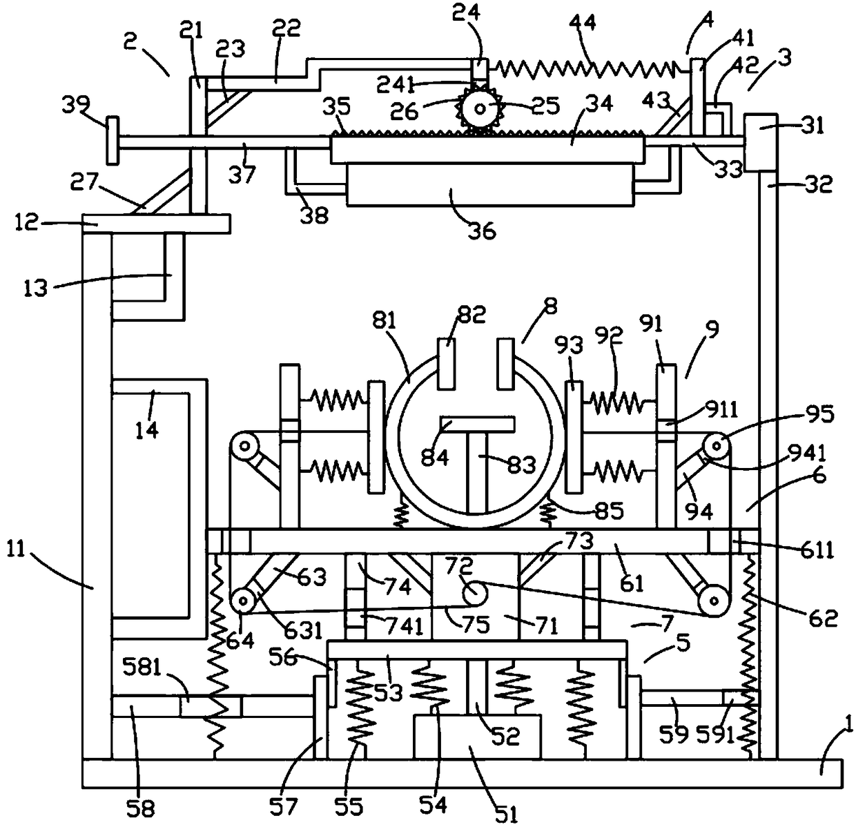 Grinding device for hardware parts with fixing device