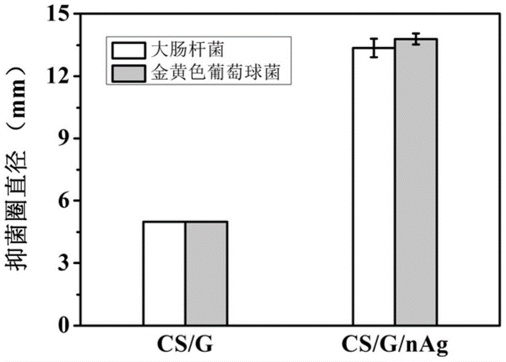 A kind of chitosan/gelatin/nano-silver conductive antibacterial biomaterial and preparation method thereof