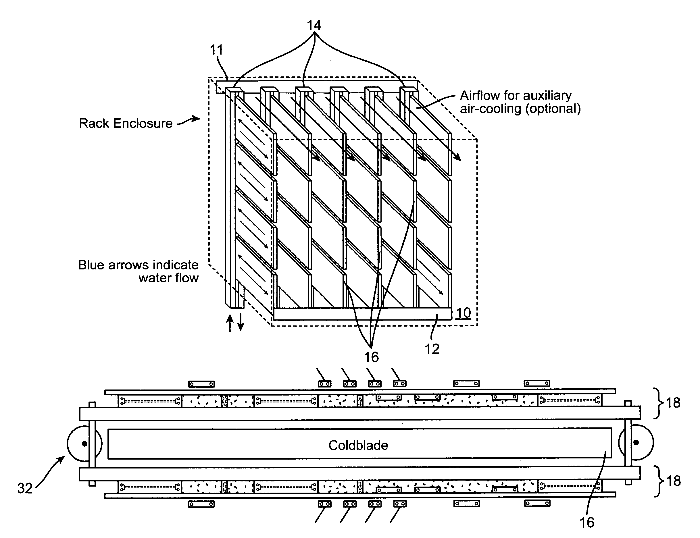 Method for high-density packaging and cooling of high-powered compute and storage server blades