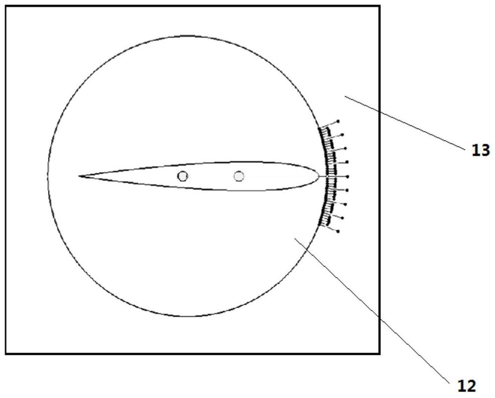 Airfoil type wind tunnel test bench