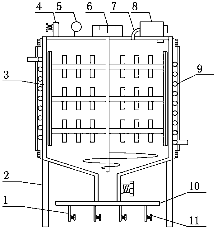 Glue feeding device with stirring function for LED lamp production