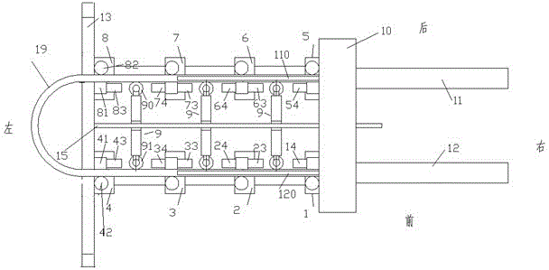 U-shaped furnace pipe bending process for carrying out heating fluid heating and carrying out ejection and material returning