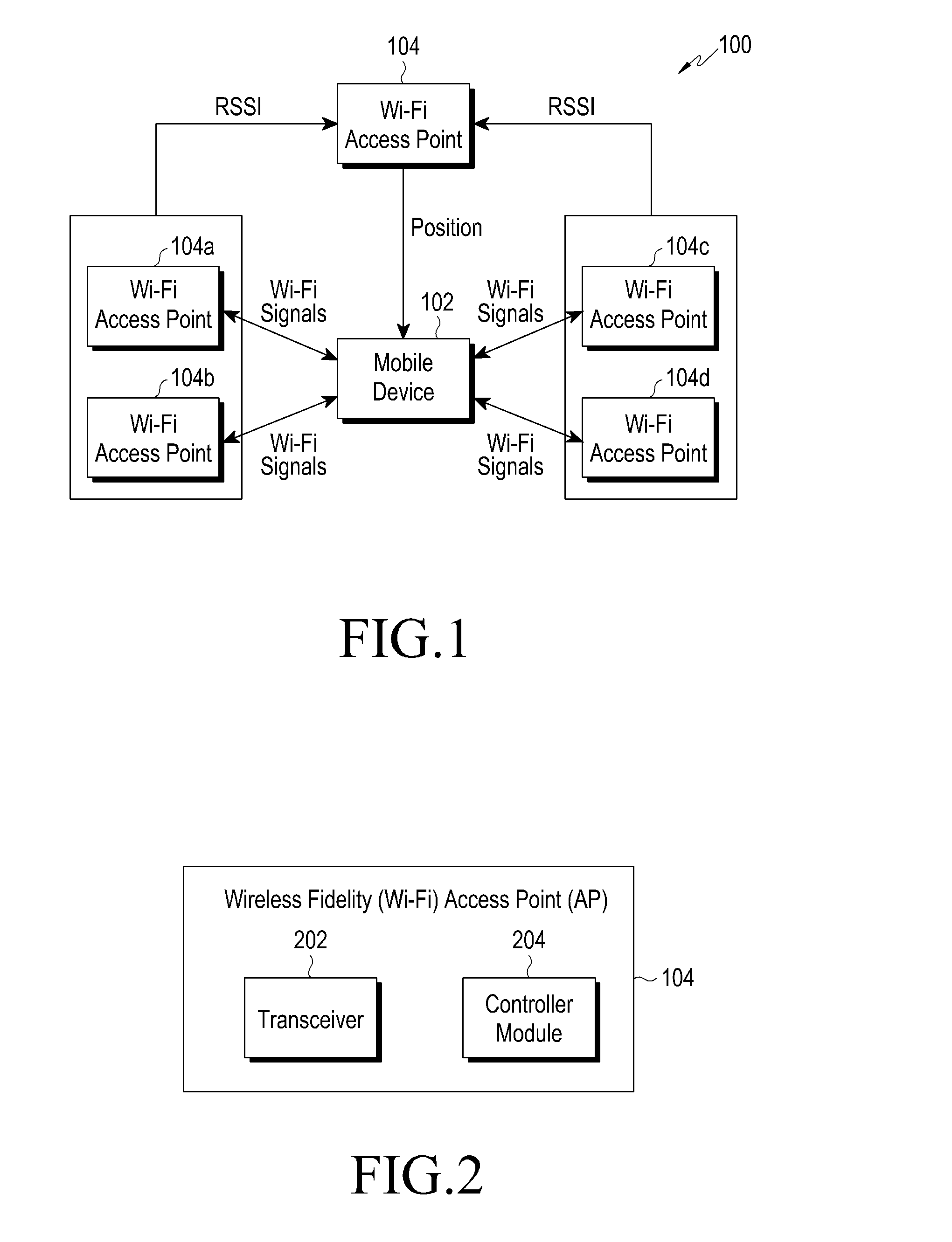 Method and system for determining a position of a mobile device by an access point
