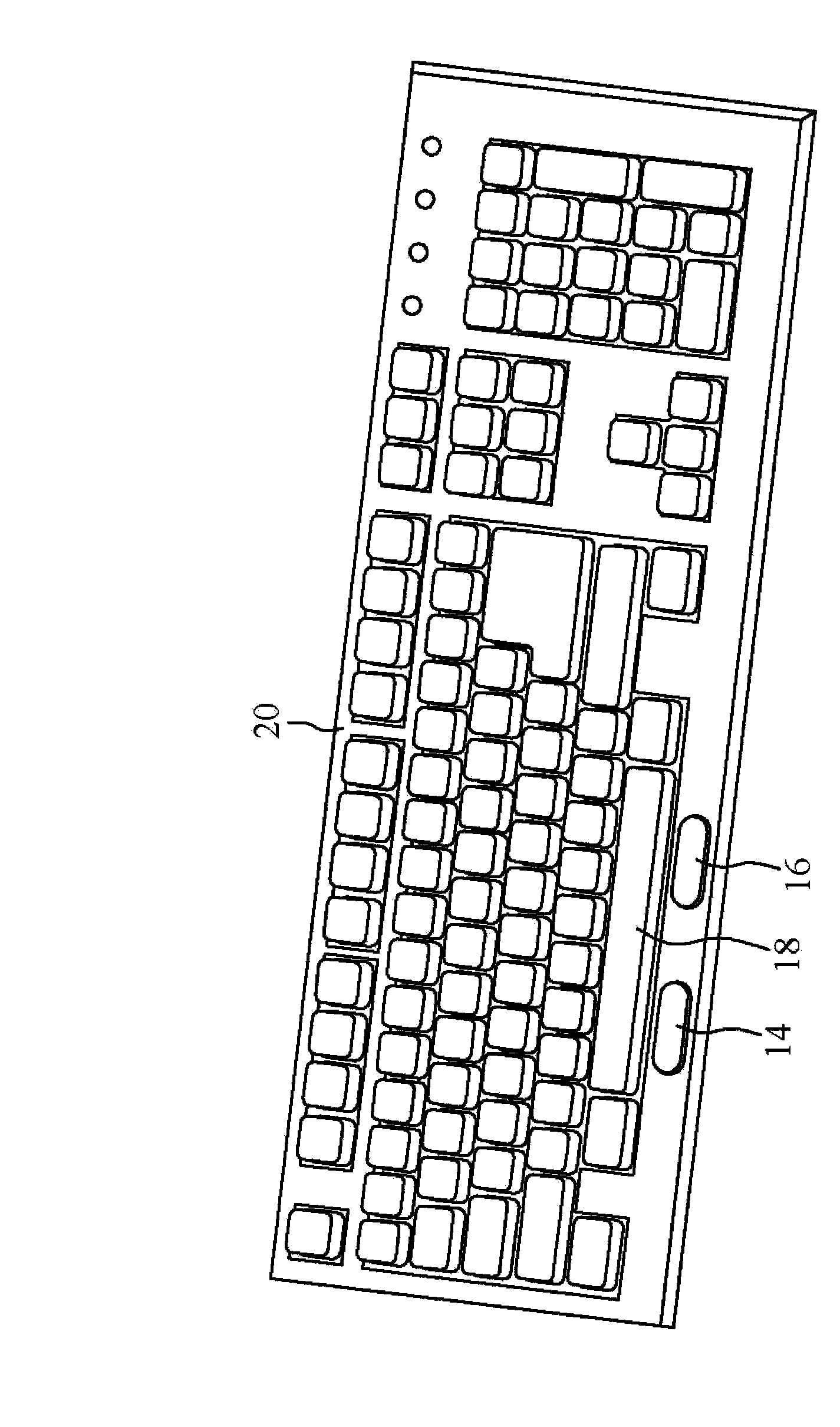 Keyboard with touchpad buttons