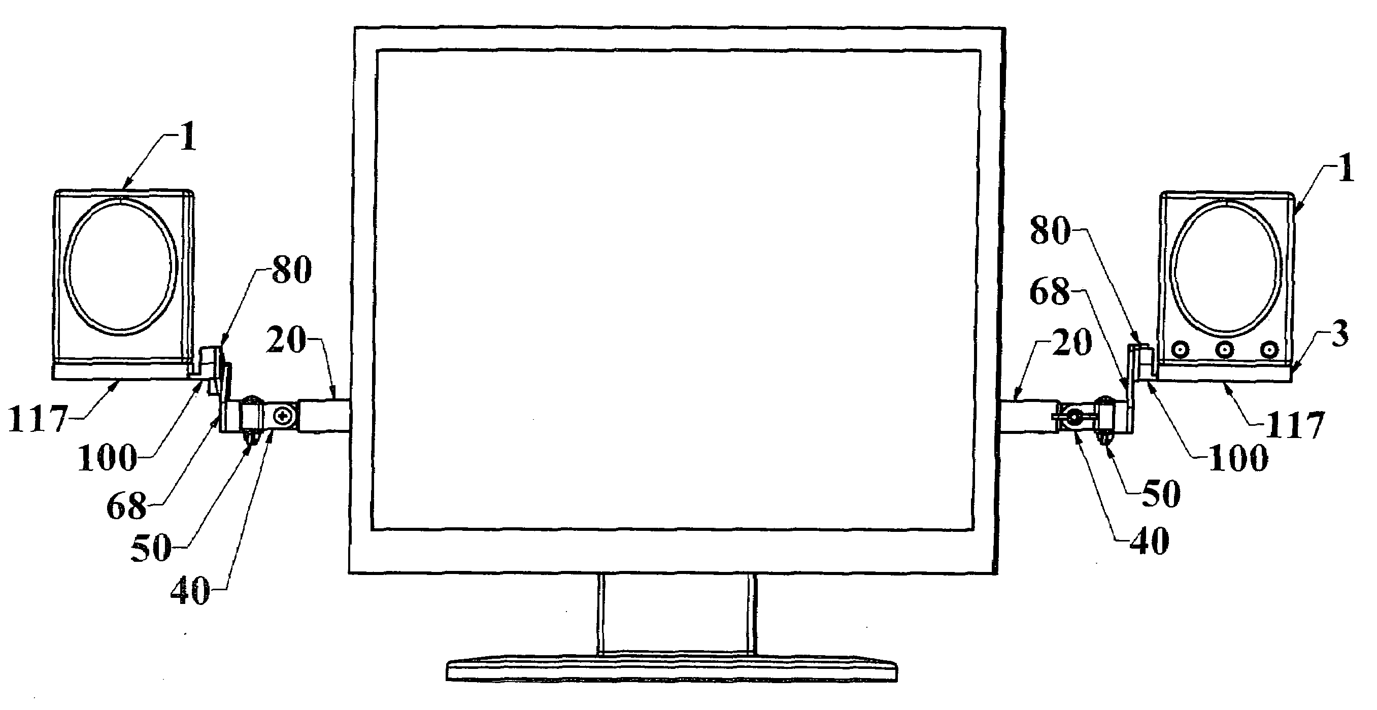 Flat panel speaker mounting system