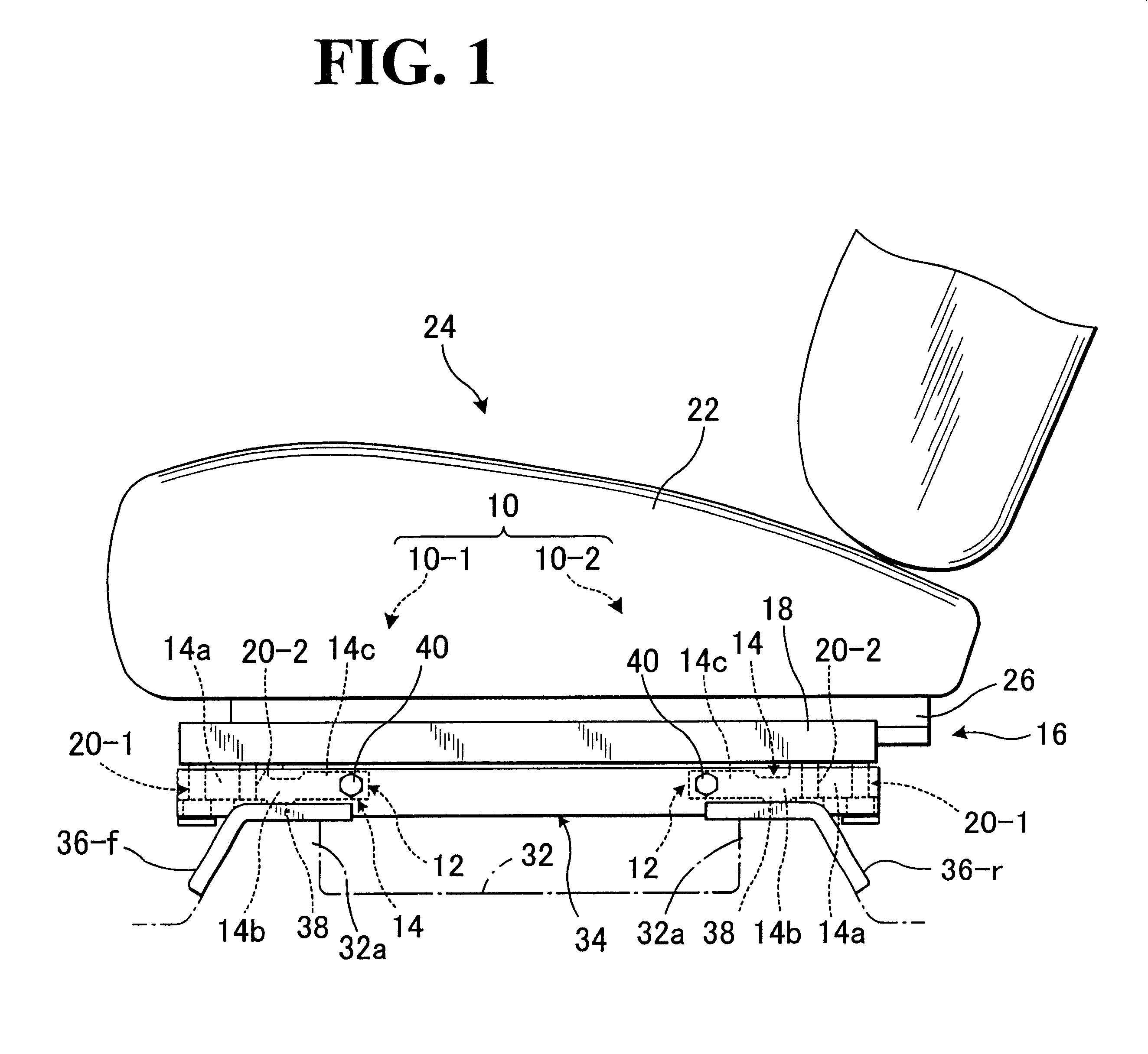 Structure for load detection element in vehicle seat