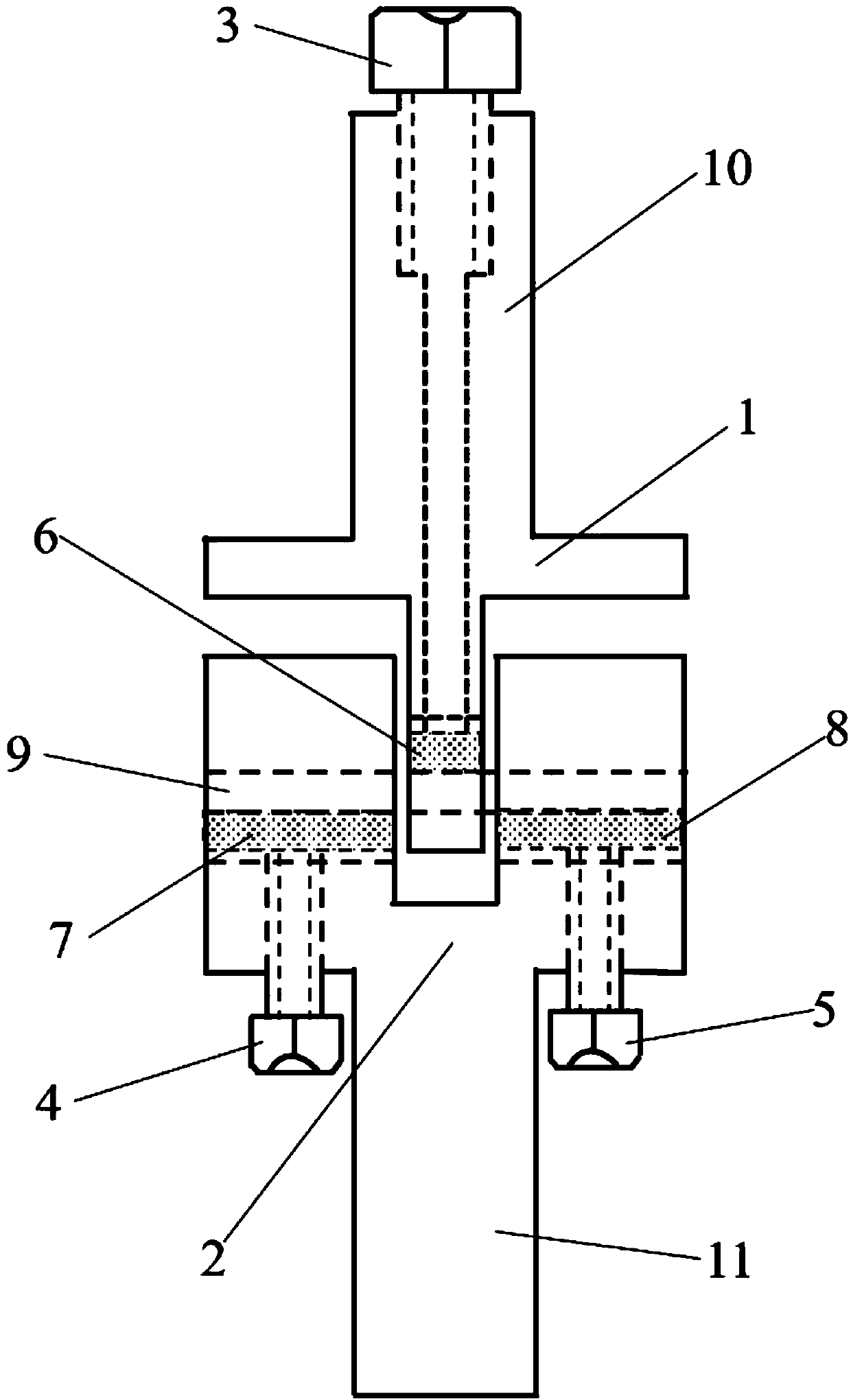 Material shearing fatigue property testing method