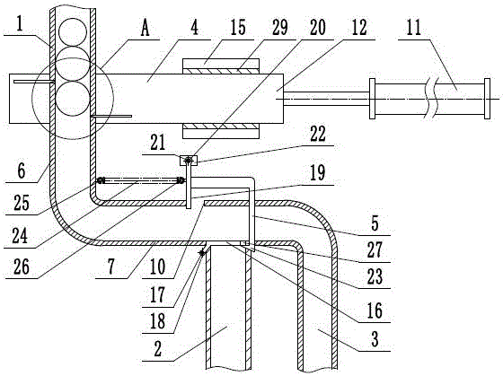 Branching device of cylindrical workpiece