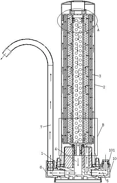 Faucet water purification device