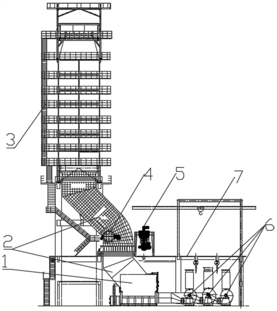 Cement kiln head waste heat boiler and cement line grate cooler integrated device