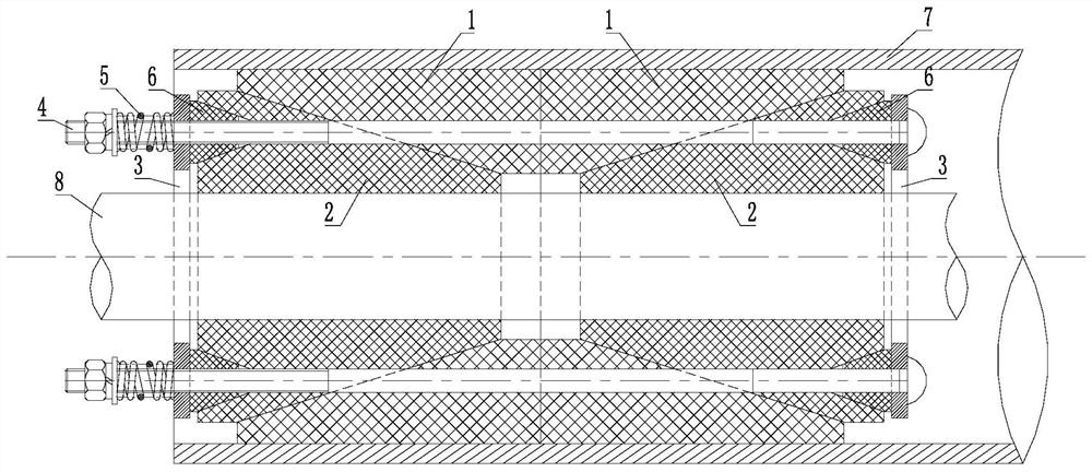 Wedge-shaped pressure expansion type pipeline plugging device