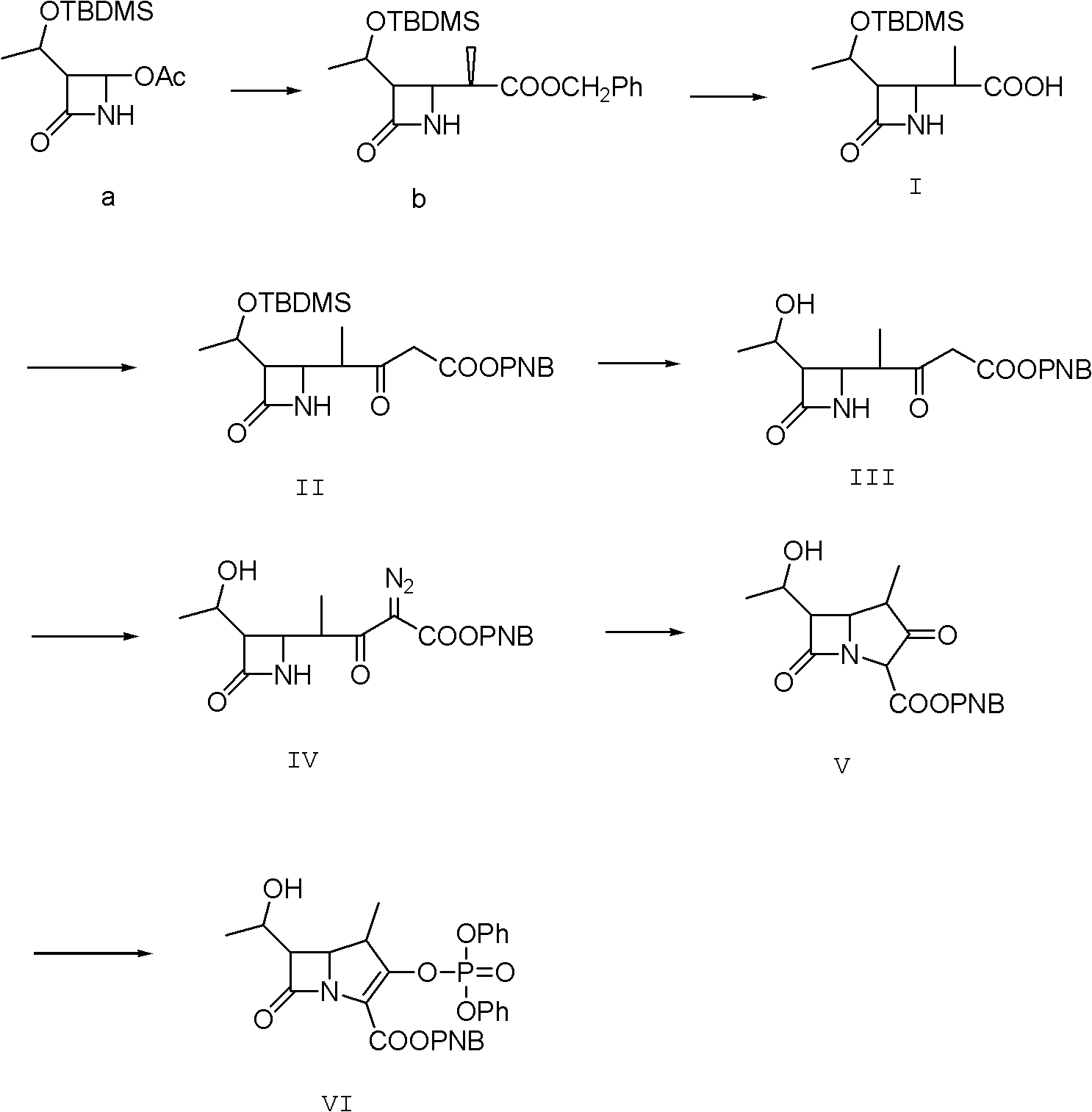 Method for preparing protected meropenem