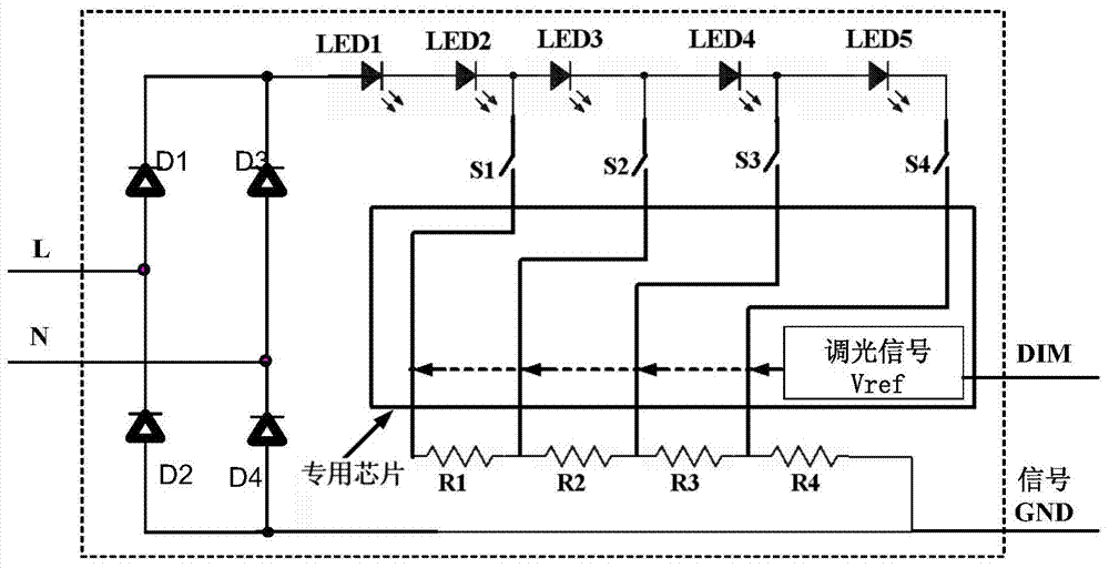 Light-adjustable LED circuit module and LED face type lamp with same