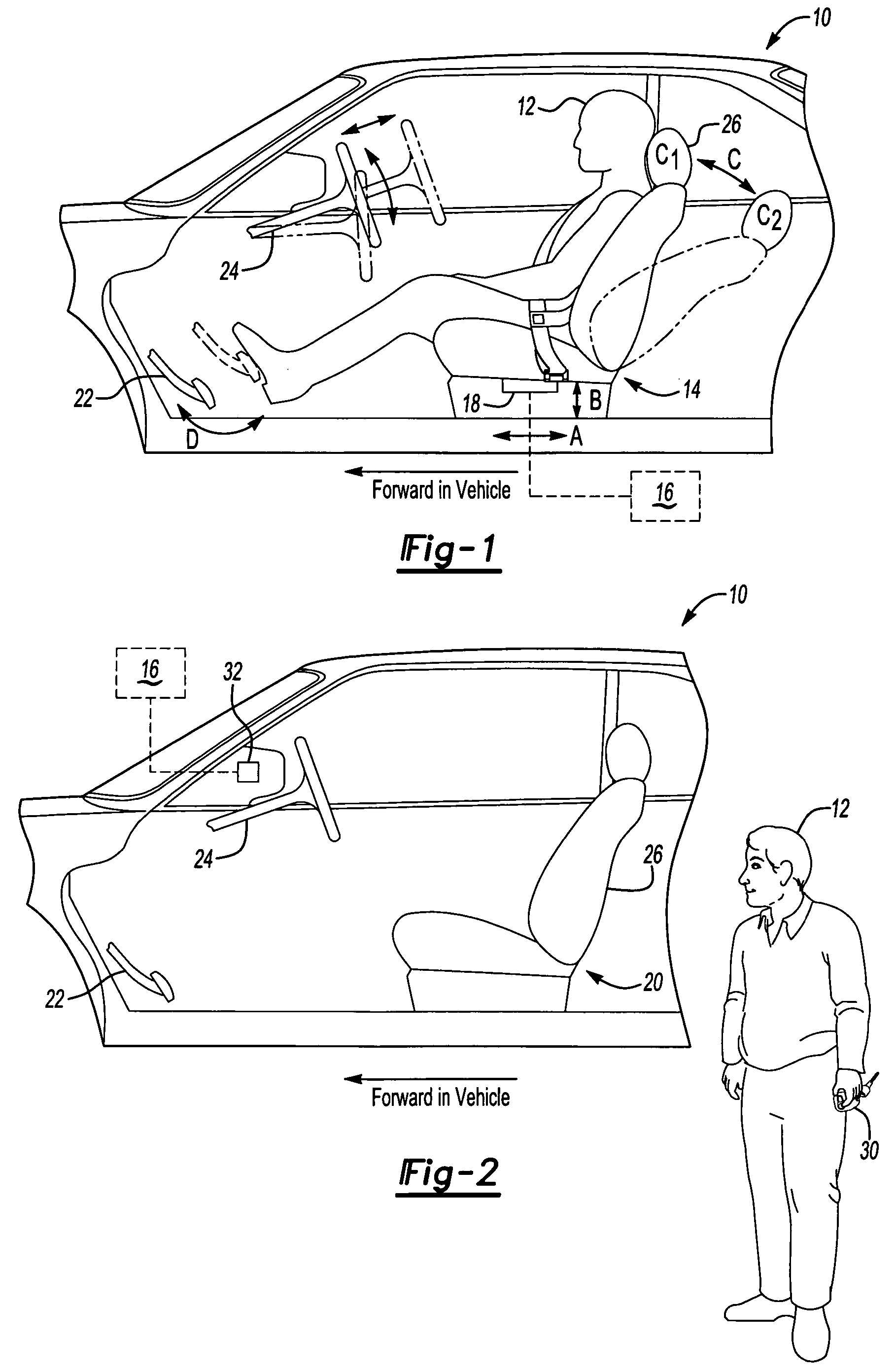 Passive control of vehicle interior features based upon occupant classification