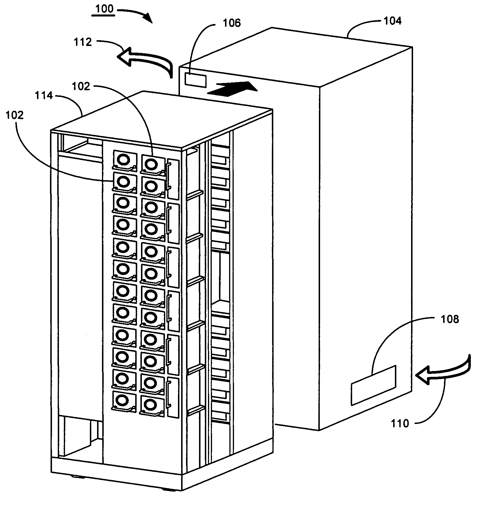 Method and apparatus for adsorbing molecules from an atmosphere inside an enclosure containing multiple data storage devices