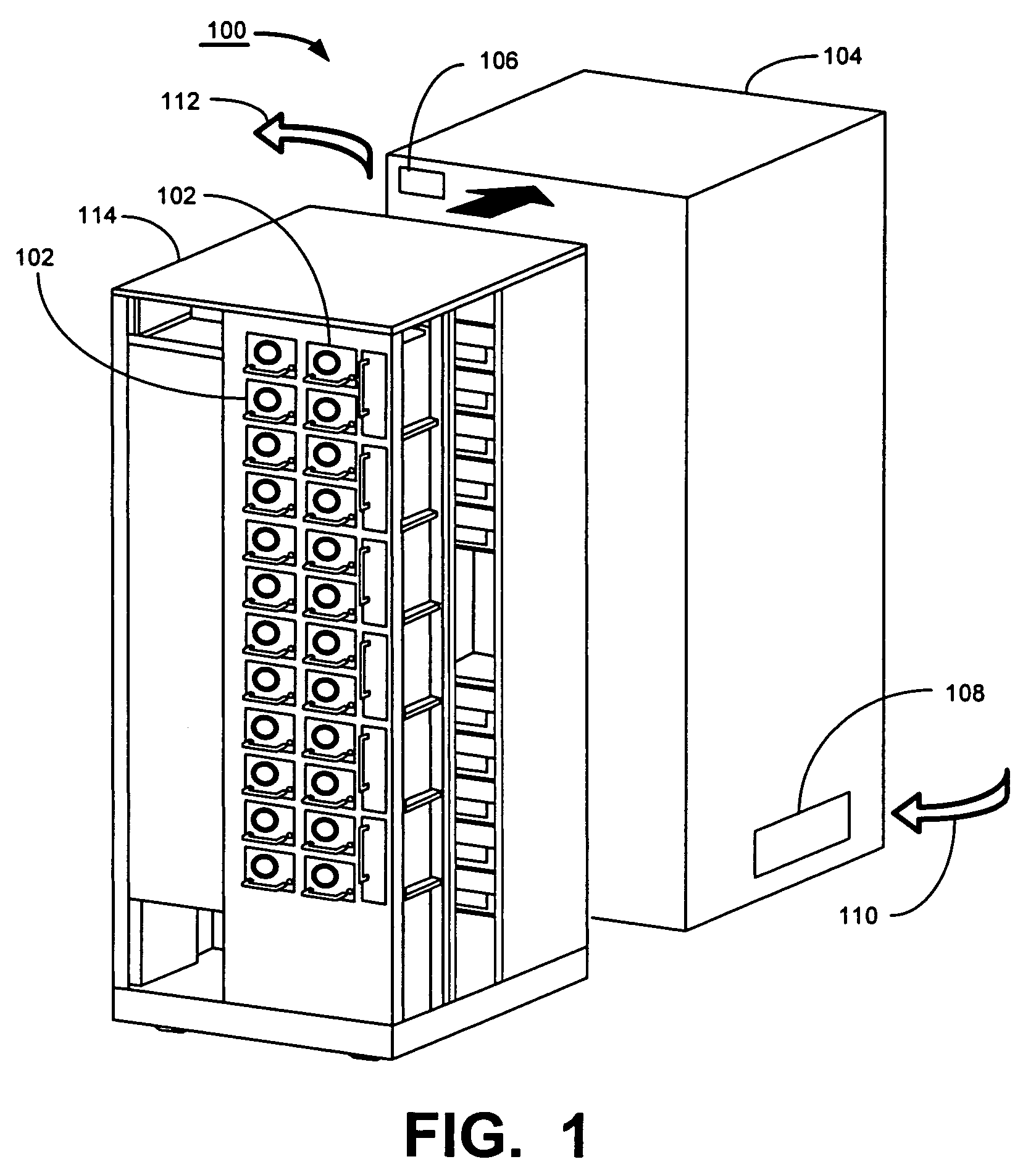 Method and apparatus for adsorbing molecules from an atmosphere inside an enclosure containing multiple data storage devices