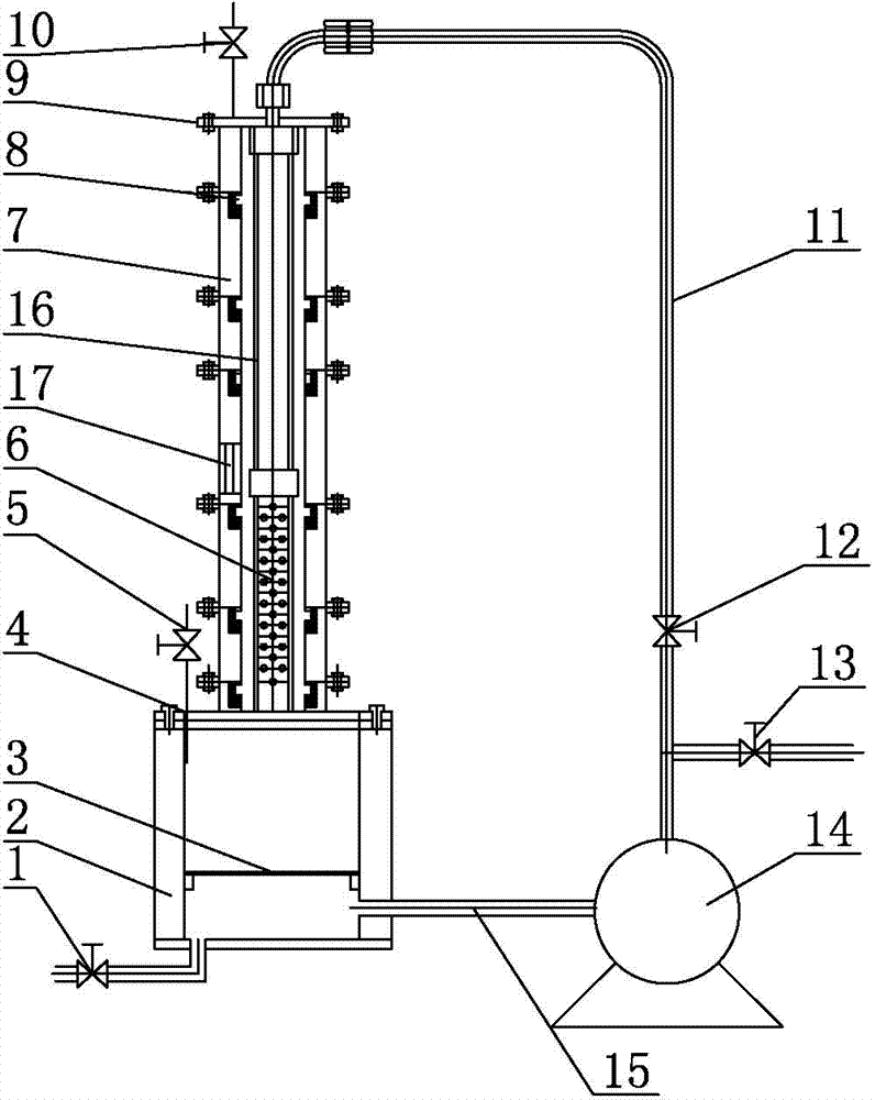 Simulated test device and method for corrosion nearby suction port of downhole oil pump