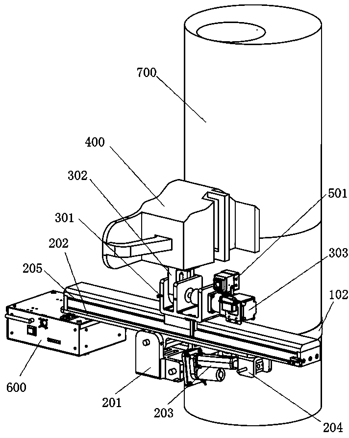 Remote tree felling mechanical arm and using method