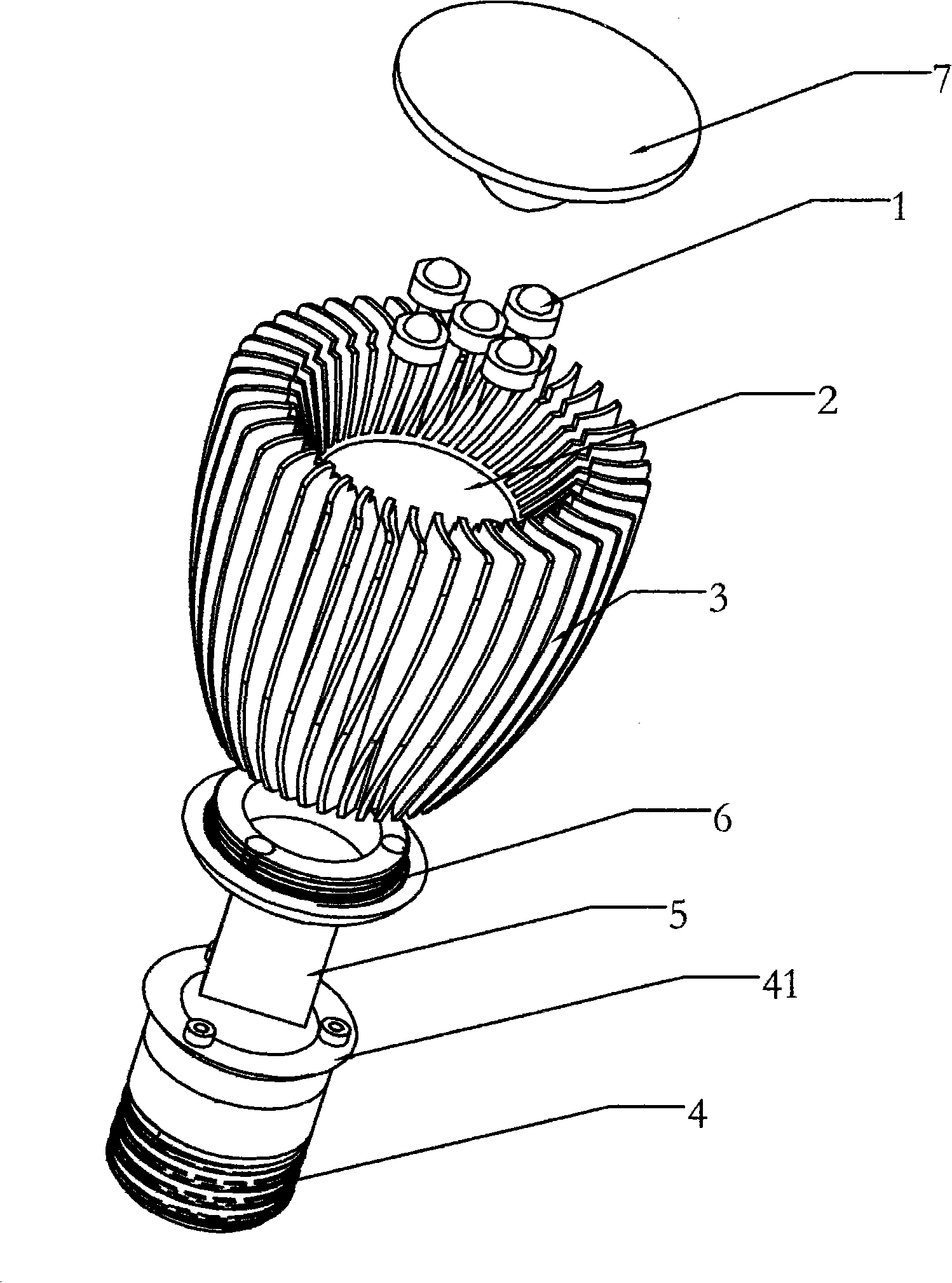 High-power LED lamp structure and manufacturing method thereof
