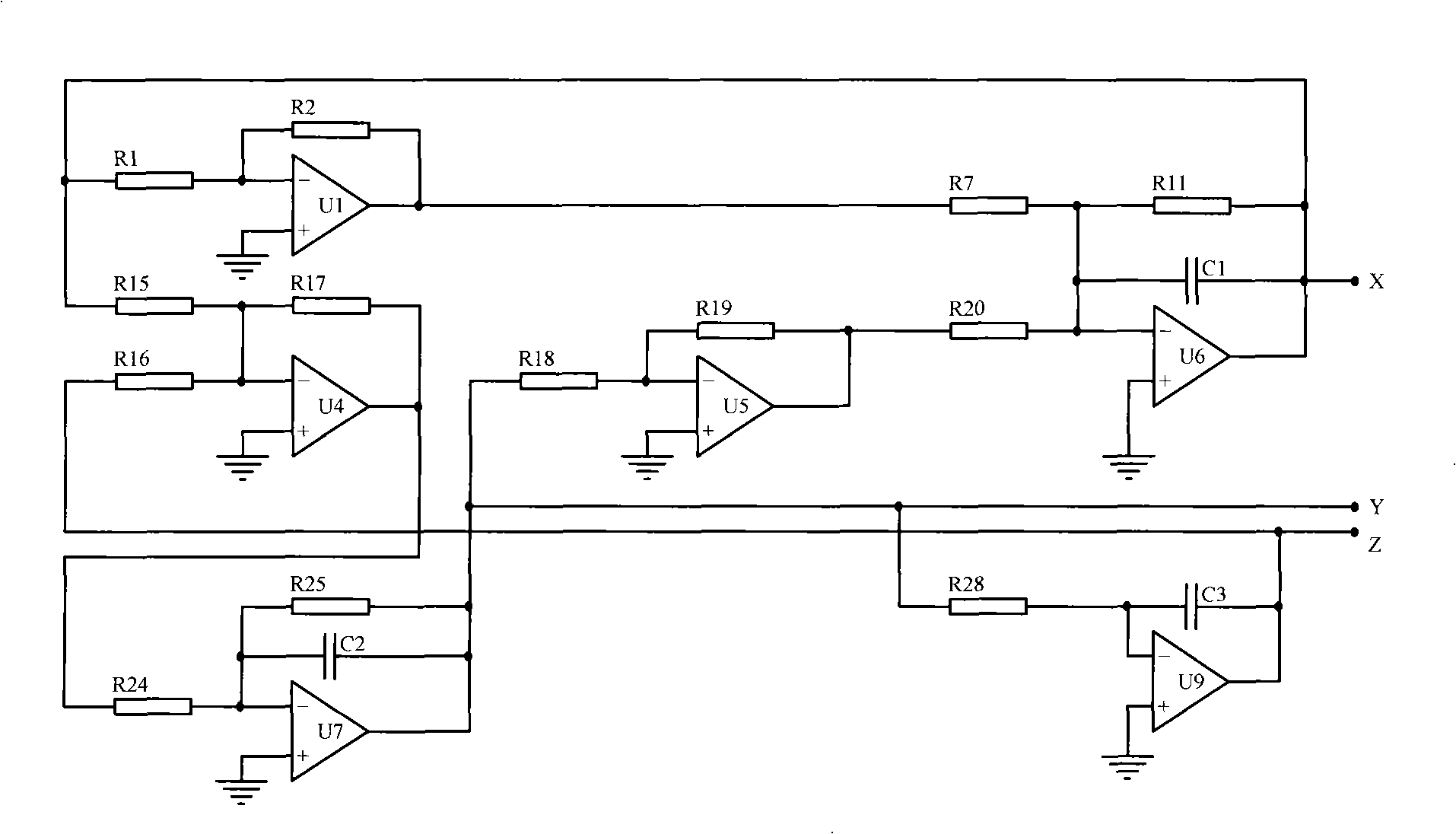 Switchable multi-species three-order chaos combined circuit and its use method