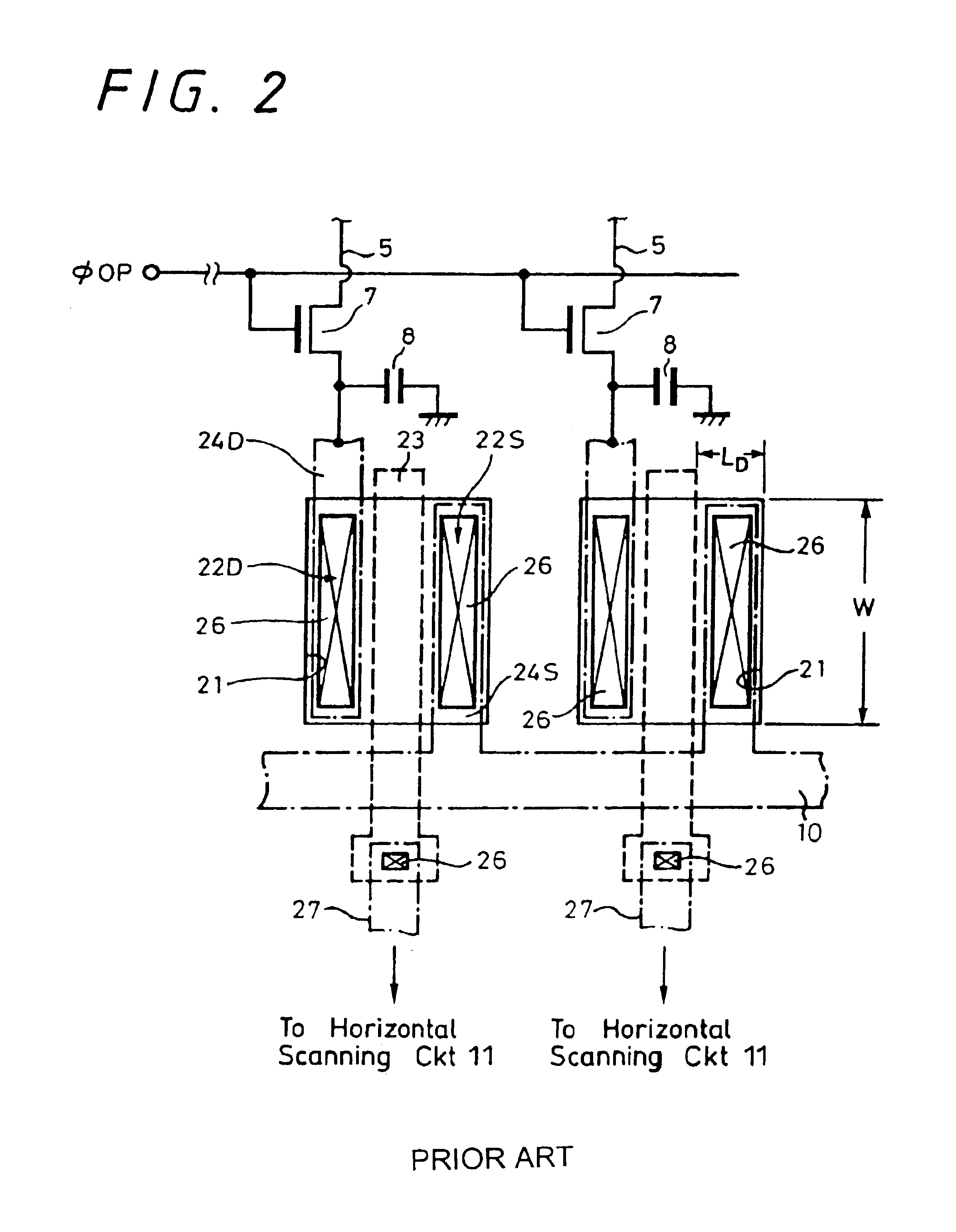 Scanning switch transistor for solid-state imaging device