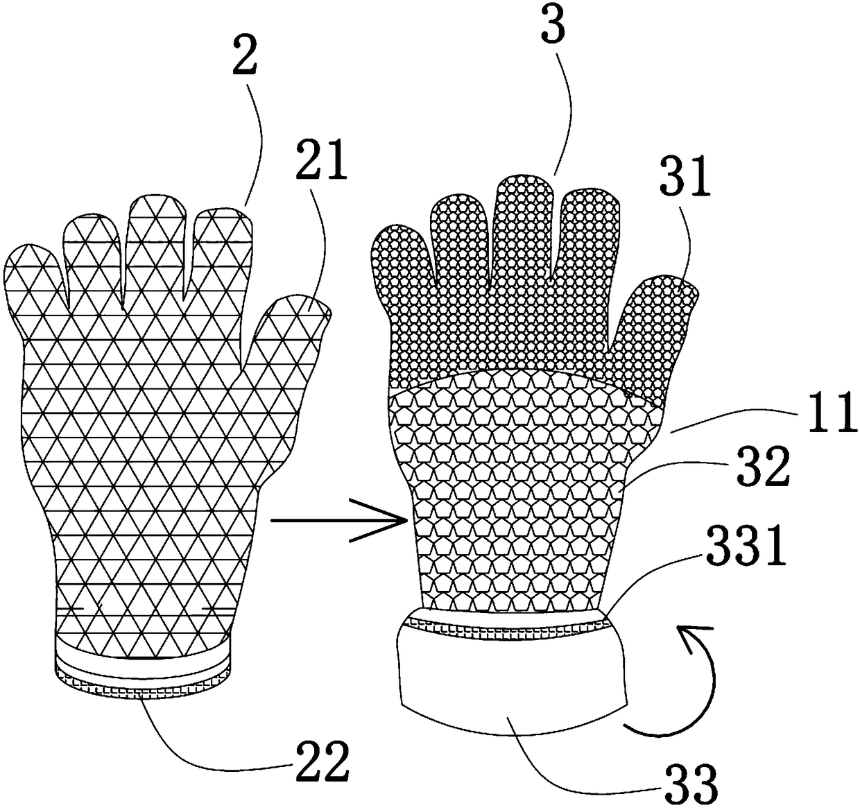 Protective glove with incised wound preventing function