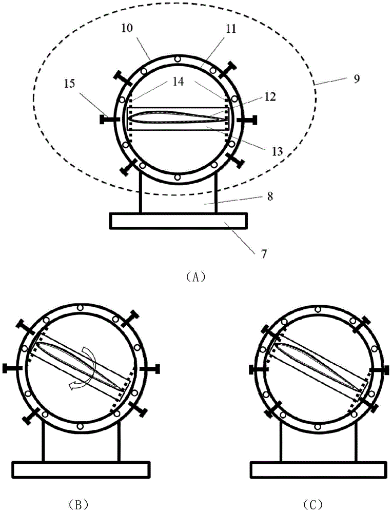 H-shaped vertical axis wind turbine blade static force structure test device and method