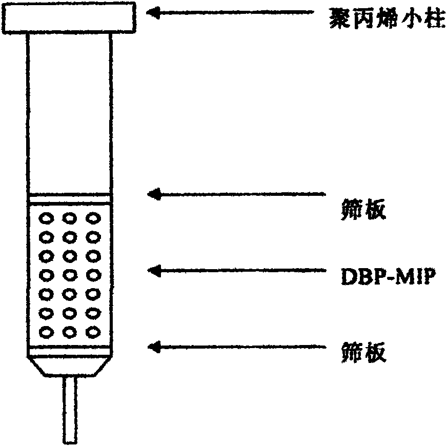 Dibutyl phthalate molecularly imprinted polymer (DBP-MIP) solid phase extraction column and preparation method and application thereof