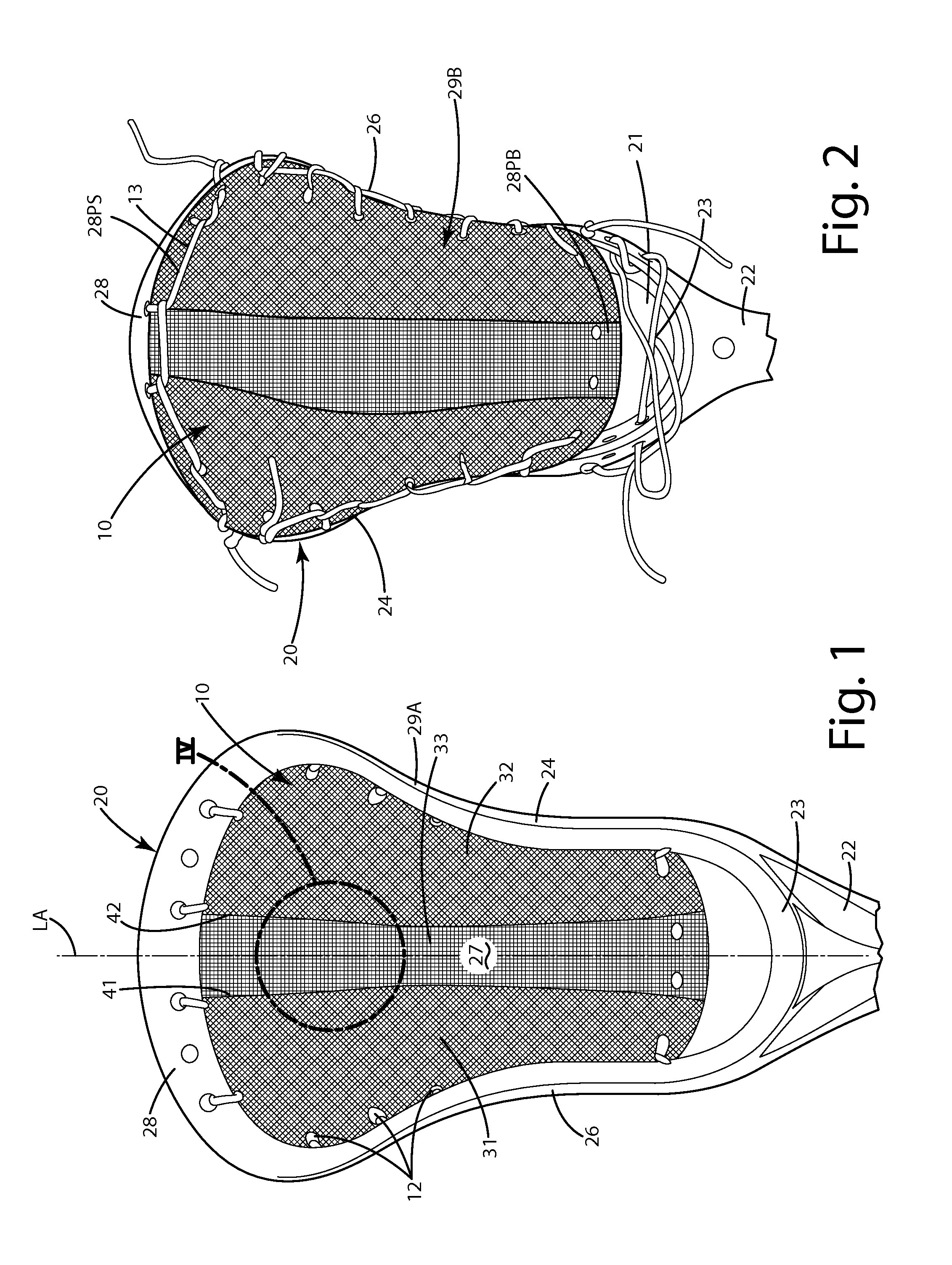 Lacrosse head pocket and related method of manufacture