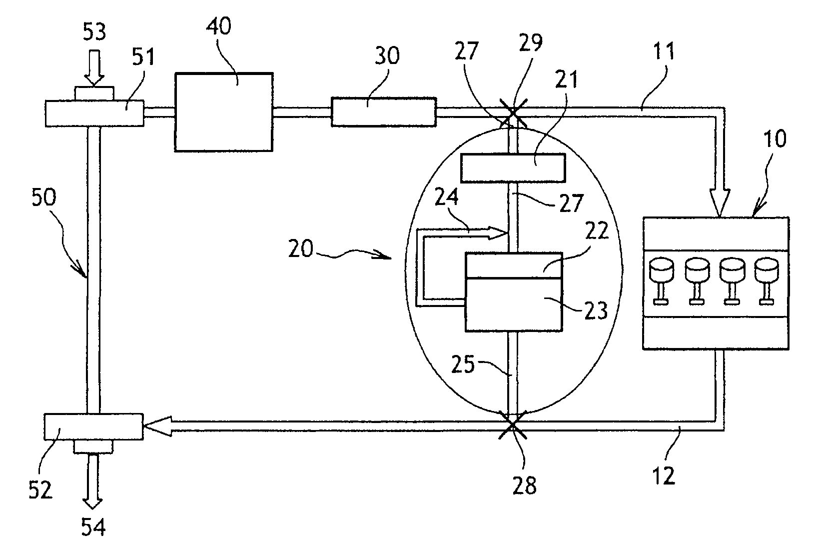 Estimation of exhaust gas temperature at the output of the EGR circuit of a combustion engine