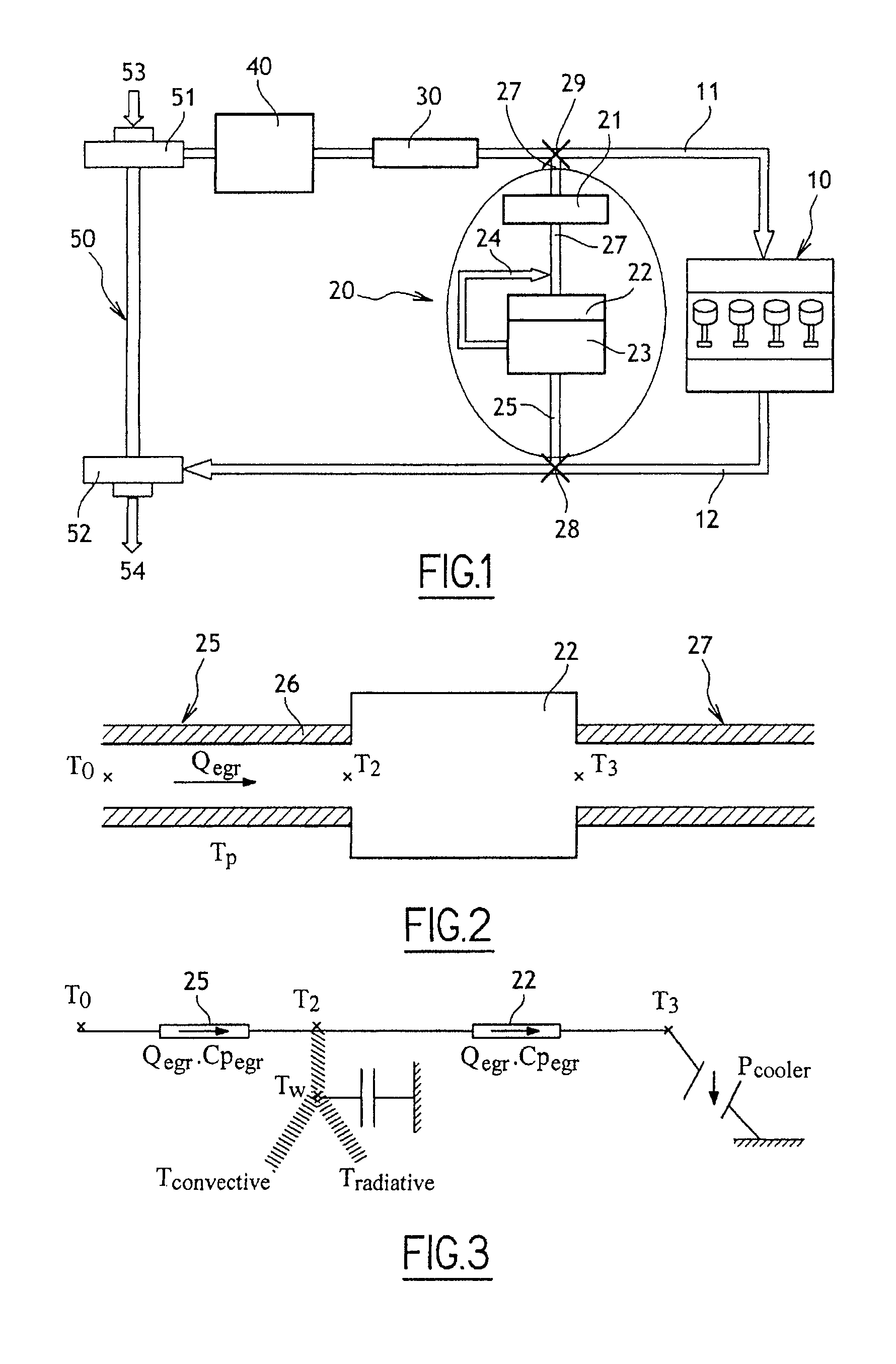 Estimation of exhaust gas temperature at the output of the EGR circuit of a combustion engine