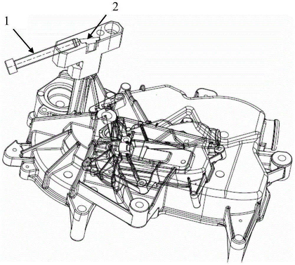 A mold structure of a motor socket on a die-cast automobile generator shell and its operation method