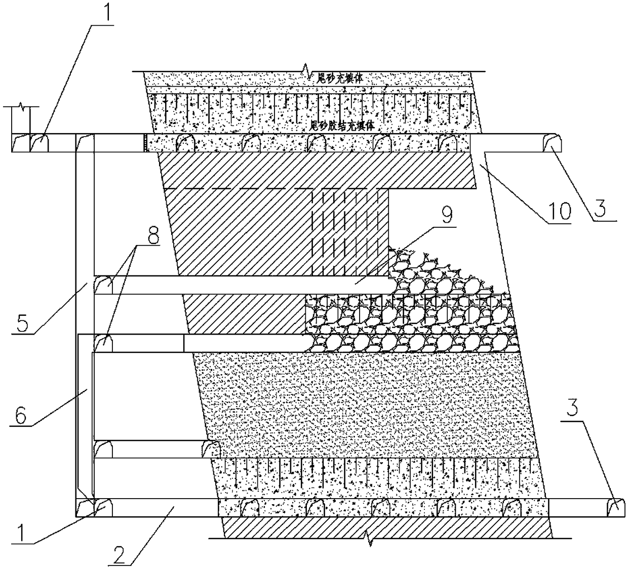 Recycling process of remaining interstall pillars of two-step mining method