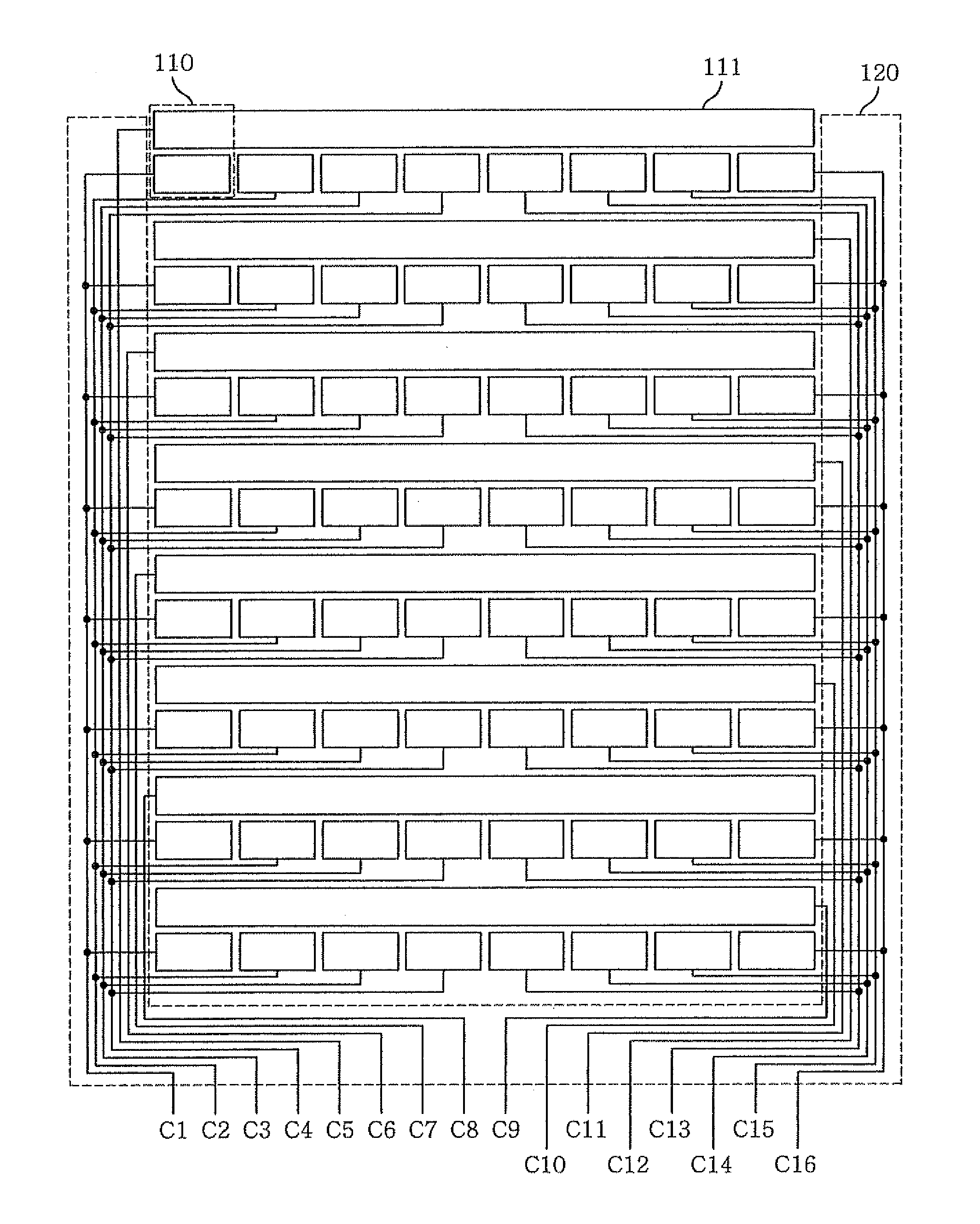 Touch location detecting panel having a simple layer structure