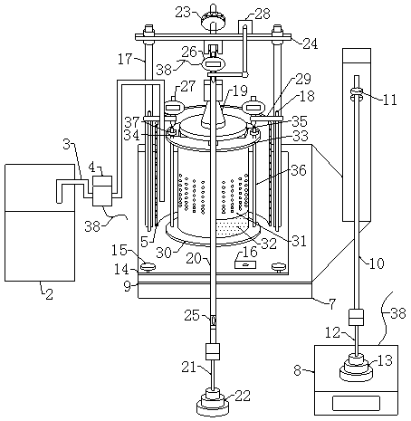 Wetting-drying cycle testing device for soil three-directional soaking under action of load