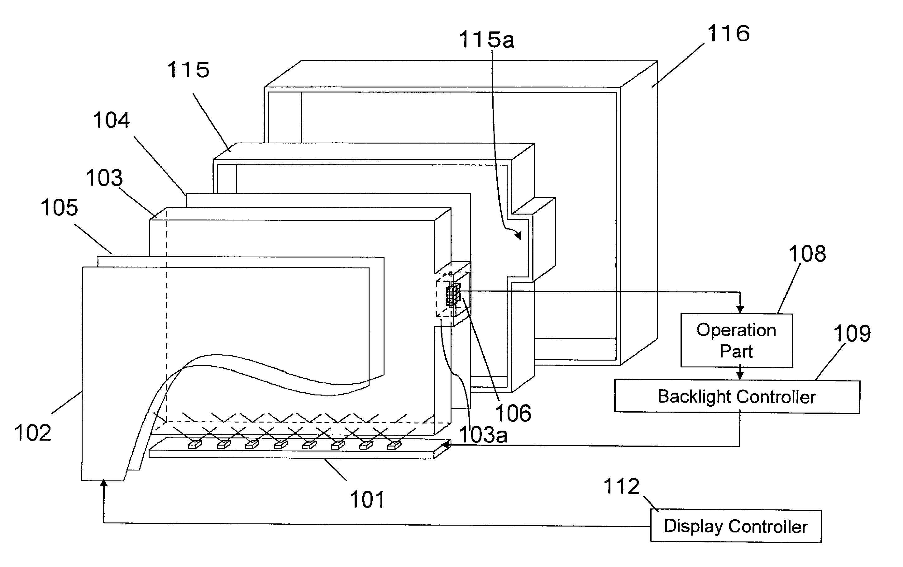 Liquid crystal display apparatus and backlight unit used in liquid crystal display apparatus