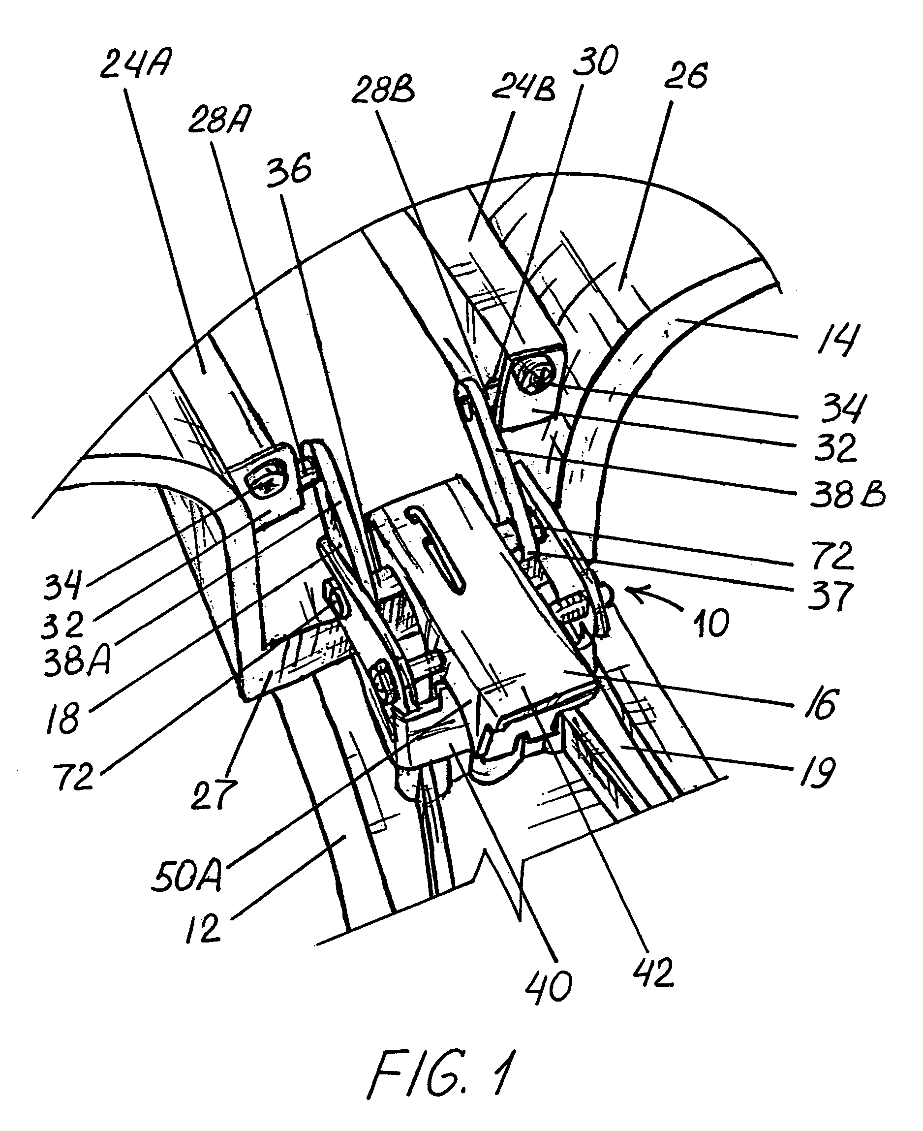 Detachable hinging mechanism for access panel