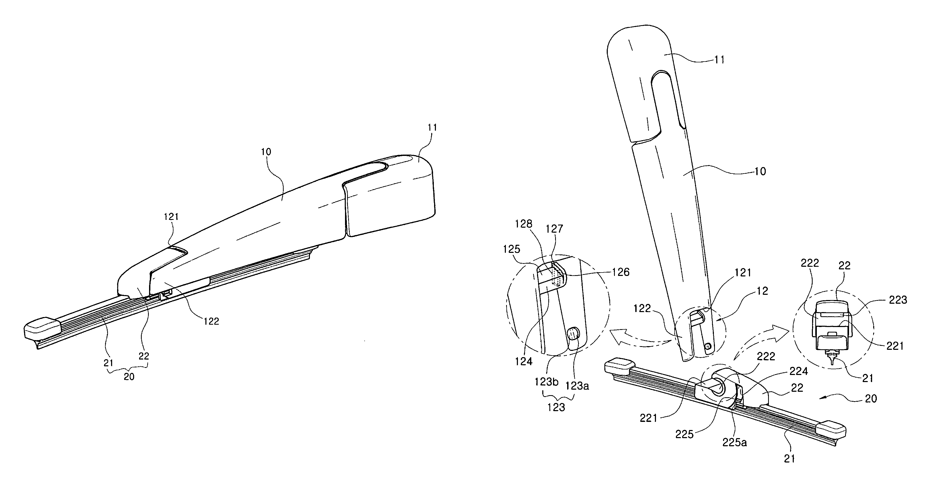 Connecting device for connecting wiper blade to wiper arm