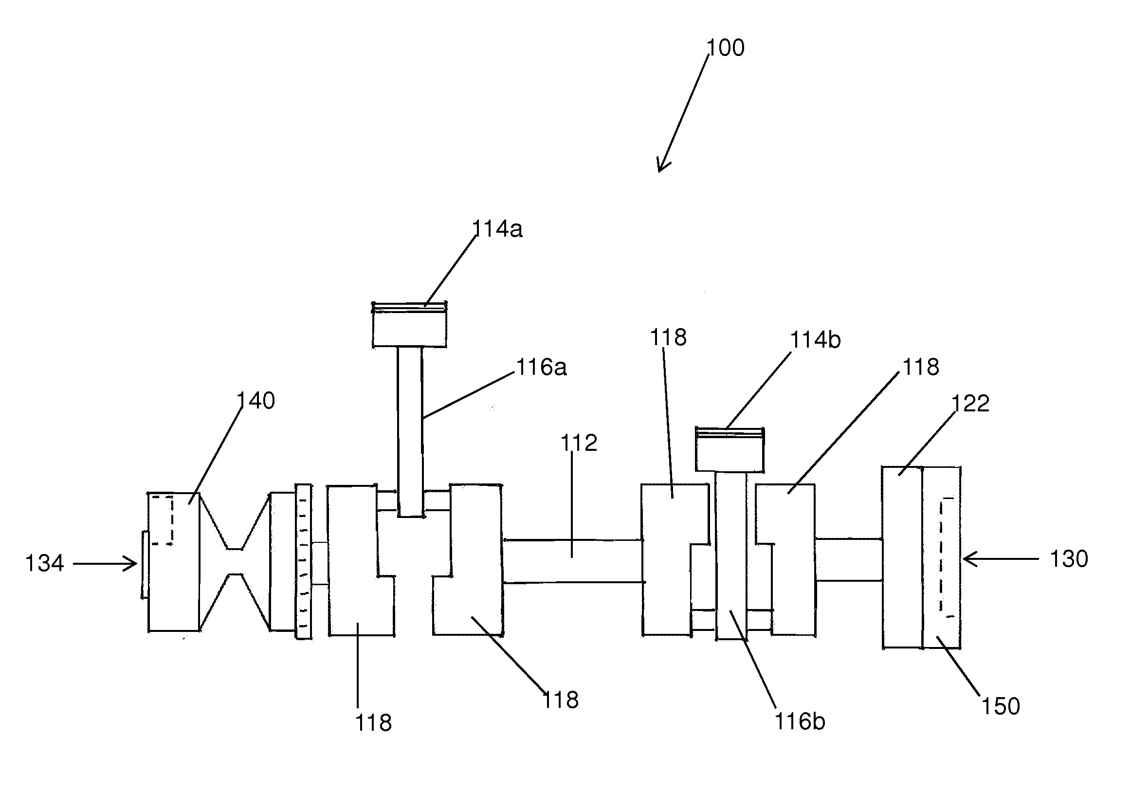 Spin balanced crank assembly